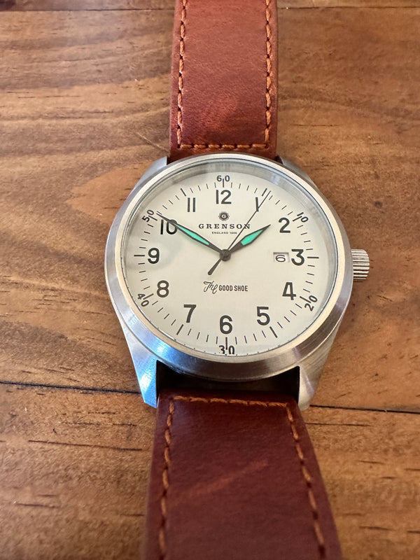 Grenson 24 Jewel Automatic Pilots Watch with 100m Water Resistant on Calf Leather Strap - Part Exchange Watch in Mint Condition