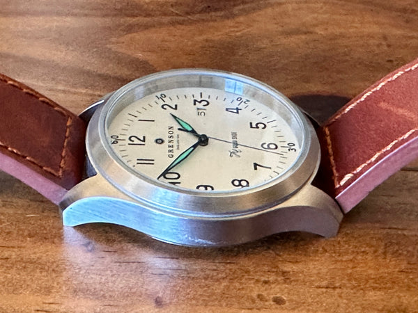 Grenson 24 Jewel Automatic Pilots Watch with 100m Water Resistant on Calf Leather Strap - Part Exchange Watch in Mint Condition