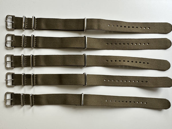 Clearance Bundle of 5 x 18mm Desert NATO Military Watch Straps as Pictured Greatly Reduced