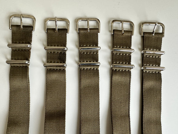 Clearance Bundle of 5 x 18mm Desert NATO Military Watch Straps as Pictured Greatly Reduced