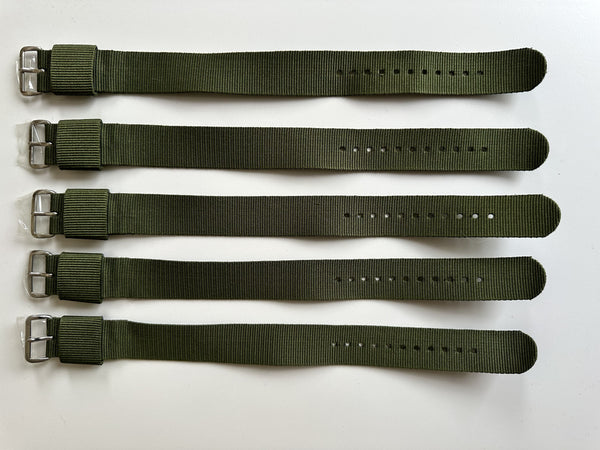 Clearance Bundle of 5 x 20mm US Pattern NATO Military Watch Straps as Pictured - Reduced to Under Half Price to Clear