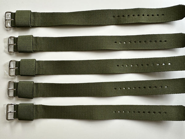 Clearance Bundle of 5 x 20mm US Pattern NATO Military Watch Straps as Pictured - Reduced to Under Half Price to Clear