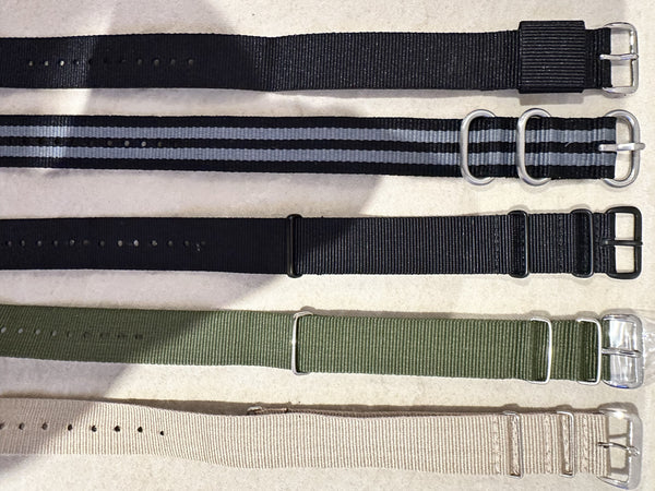 Clearance Bundle of 5 x 20mm Mixed NATO Military Watch Straps as Pictured - Surplus Stock Reduced to Under Half Price to Clear