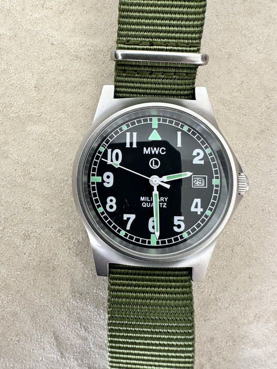MWC G10 LM Stainless Steel Military Watch (Olive Strap) - The Minute Hand Needs Resetting but Running Fine