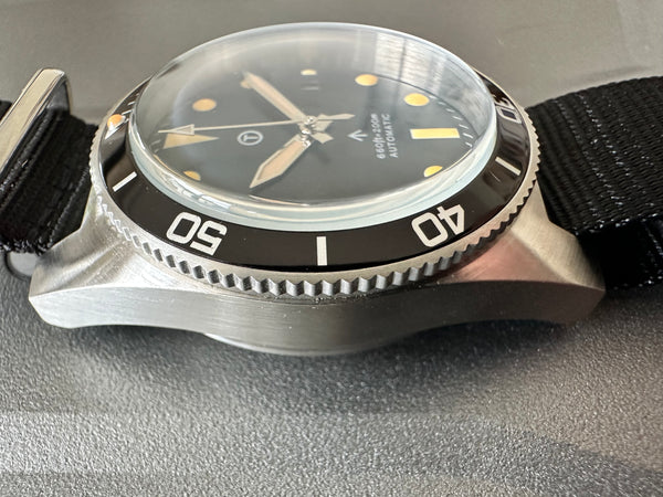 Military Industries 1970s Pattern Automatic 24 Jewel Stainless Steel Divers Watch - Rare Prototype Reduced