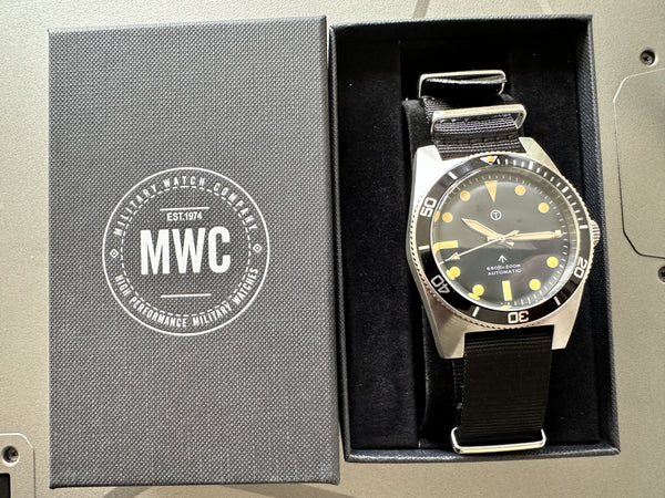 Military Industries 1970s Pattern Automatic 24 Jewel Stainless Steel Divers Watch - Rare Prototype Reduced