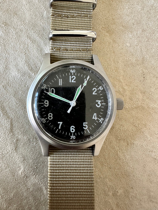 A-11 1940s WWII Pattern Military Watch With Plexiglass/Acrylic Crystal (Automatic) - Running Fine