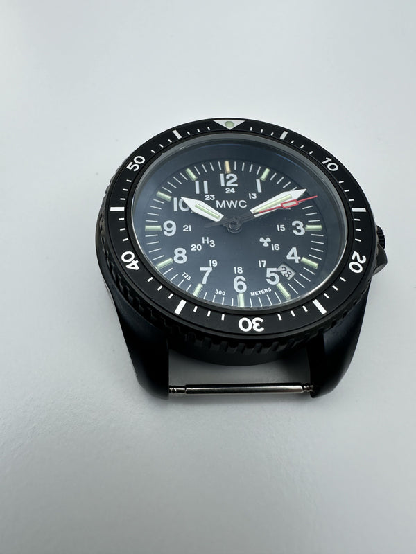 MWC Automatic Black PVD Military Divers Watch  - Tritium / GTLS Illumination, Sapphire Crystal and 60 Hour Power Reserve - Runs Erratically Hence Needs Attention