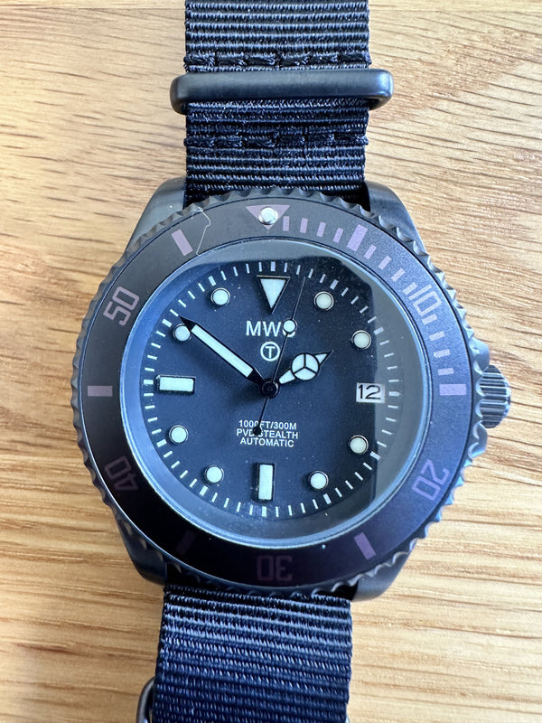 MWC Non Reflective PVD 300m Automatic Military Divers Watch (2014 Model) - Running and Looks Brand New