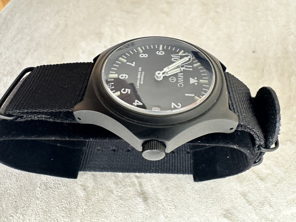 Black PVD Titanium G10 Military Watch with 300m Water Resistance, Sapphire Crystal, 10 Year Battery Life and GTLS Tritium Illumination - Second Hand Needs Replacement