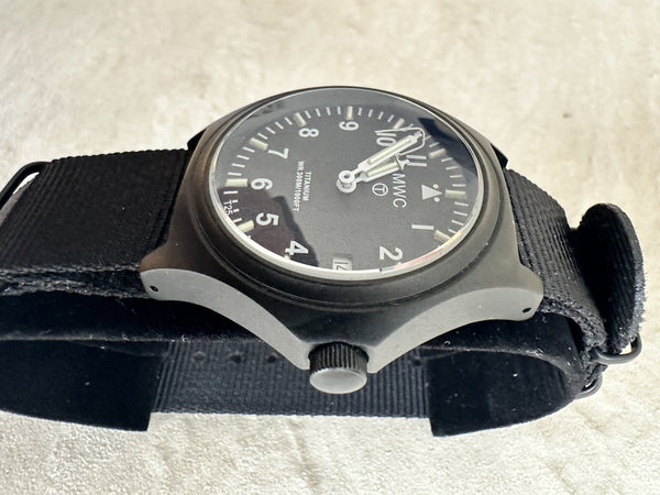 Black PVD Titanium G10 Military Watch with 300m Water Resistance, Sapphire Crystal, 10 Year Battery Life and GTLS Tritium Illumination - Second Hand Needs Replacement