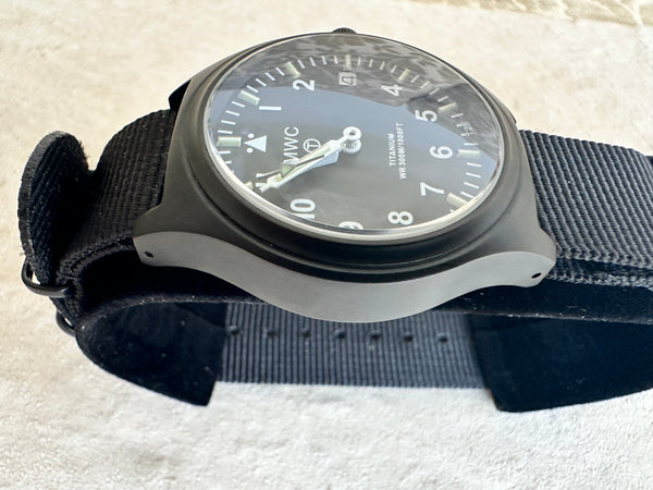 Black PVD Titanium G10 Military Watch with 300m Water Resistance, Sapphire Crystal, 10 Year Battery Life and GTLS Tritium Illumination - Second Hand Needs Replacement