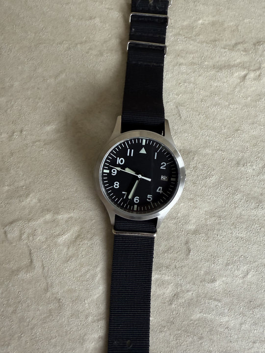 MWC Mk III Stainless Steel 1950's Pattern 100m Water Resistant Automatic Military Watch with Sapphire Crystal (12 Hour Dial Variant) - Needs a Replacement Crown