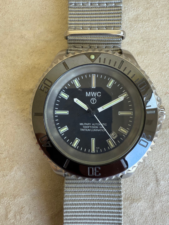 2013 MWC 21 Jewel 300m Automatic Military Divers Watch on NATO Strap (Tritium GTLS and Ceramic Bezel) - Running