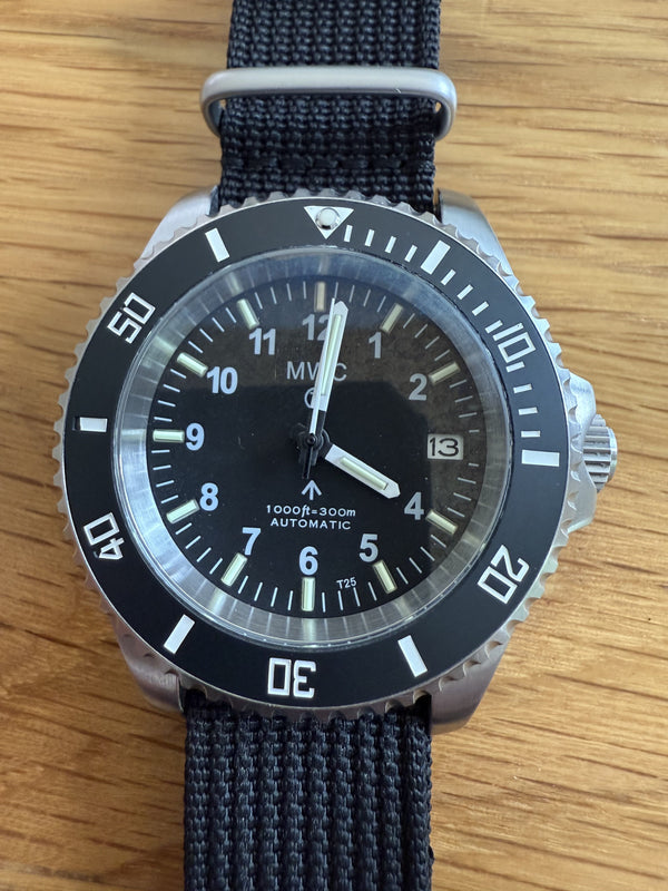 MWC 24 Jewel 300m Automatic Military Divers Watch with Tritium GTLS Illumination and Sapphire Crystal - Ex Demonstration Watch from the Fort Lauderdale Boat Show 2024