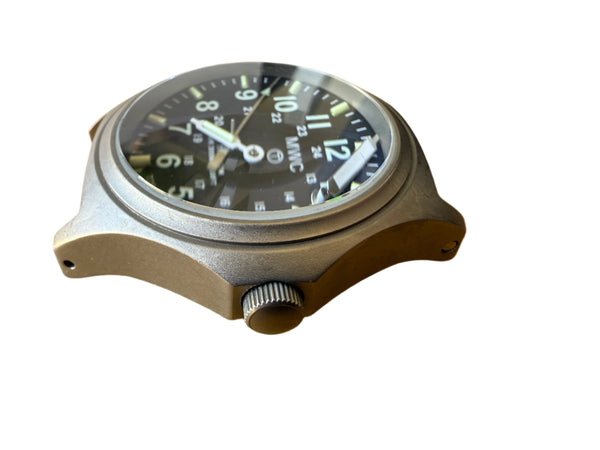 Titanium G10 Military Watch with 300m Water Resistance, Sapphire Crystal, 10 Year Battery Life and GTLS Tritium Illumination - Running but Needs 2 Hands Resetting