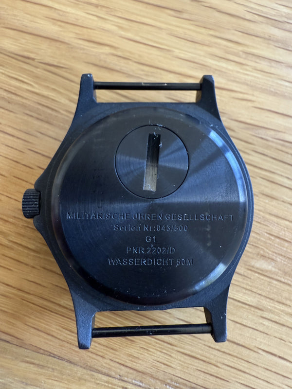 MWC G10 50m / 165ft Water Resistant PVD Stealth Infantry Watch with Battery Hatch - Running but Needs a Check Over