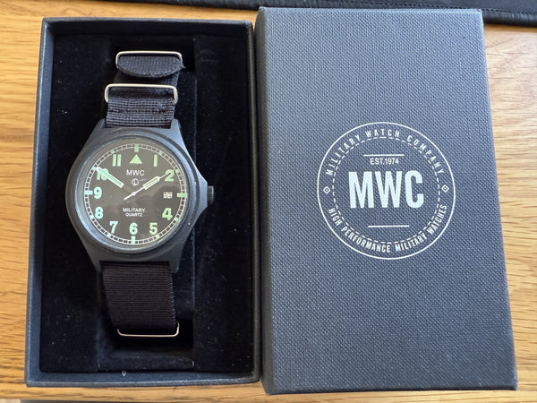 MWC G10 50m / 165ft Water Resistant PVD Stealth Infantry Watch with Battery Hatch - Running but Needs a Check Over