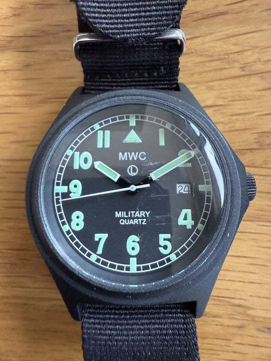 MWC G10 50m / 165ft Water Resistant PVD Stealth Infantry Watch with Battery Hatch - Running but Needs a Check Over