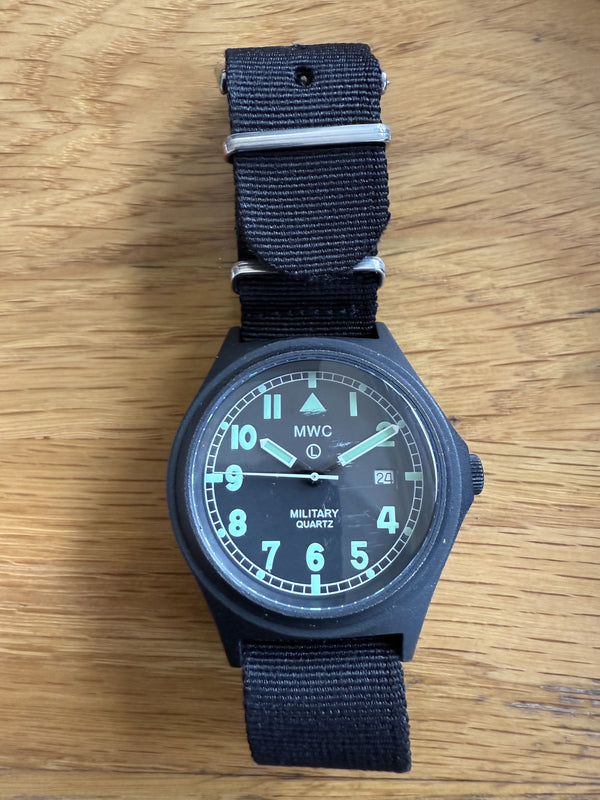 MWC G10 50m / 165ft Water Resistant PVD Stealth Infantry Watch with Battery Hatch - Running but Needs a Check Over