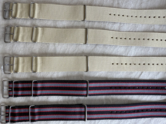 Clearance Bundle of 5 x 22mm Mixed NATO Military Watch Straps as Pictured - Surplus Stock Reduced to Under Half Price to Clear
