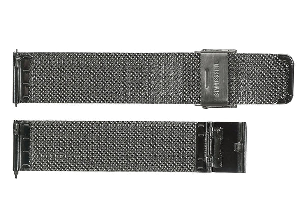 Klassisches 24mm Mailänder Uhrenarmband aus Edelstahl.