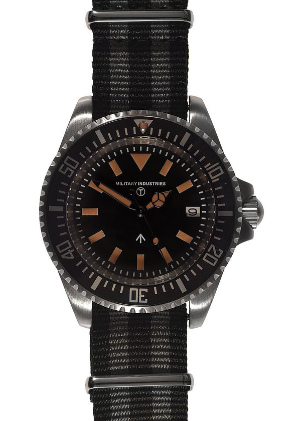 Military Industries 1982 Pattern 300m Water Resistant Military Divers Watch With Date Window (Automatic) Ex Display Model from the EnforceTac Tactical and Security Industries Trade Show