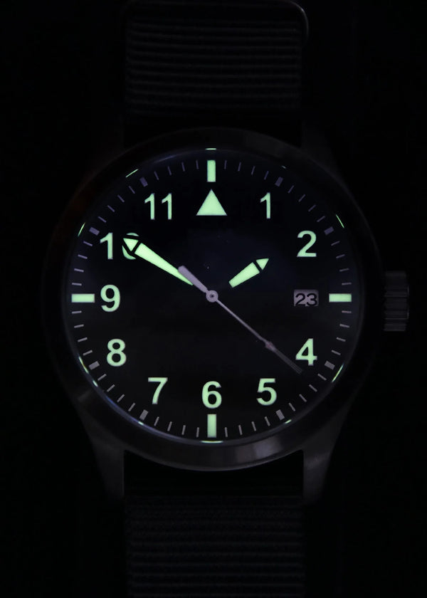 Classic W10 Stainless Steel 1950's Pattern 100m Water Resistant Automatic Military Watch with Sapphire Crystal and Date Window - Ex Display Watch from a Trade Show