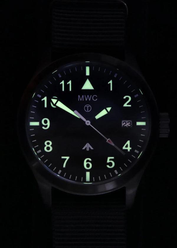 MWC Classic 40mm Covert Black PVD Steel Aviator Watch with 24 Jewel Automatic Movement and 100m Water Resistance - Ex Photographic Sample Reduced