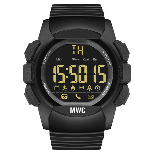 MWC Digital Military Watch with Bluetooth, Step Counter, 100m Water Resistance, Remote Camera and Android / iOS Compatibility - Ex Display Watches Reduced to Clear