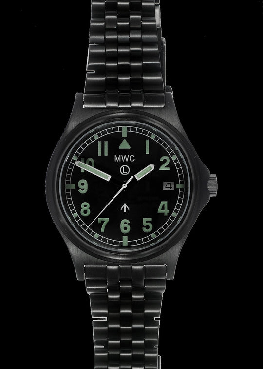 MWC G10 300m / 1000ft Water resistant Black PVD Steel Military Watch with Sapphire Crystal on Bracelet - Needs Checking But Brand New