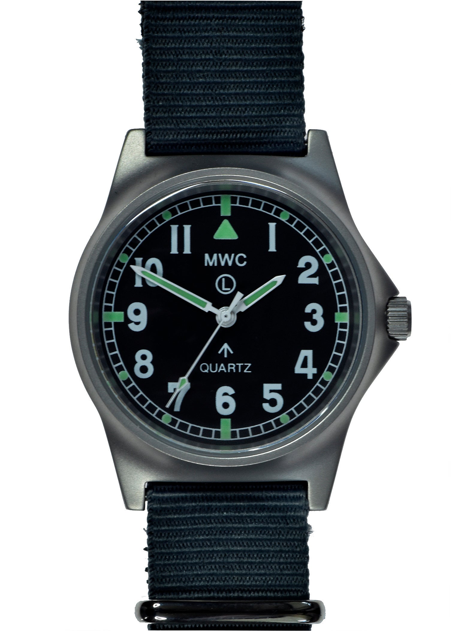 MWC G10 LM Stainless Steel Military Watch on a Black NATO Strap (Contract model with Broad Arrow/Pheon) Non Date Version - Reduced Price