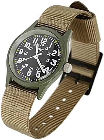 MWC Classic 1960s/70s Pattern Olive Vietnam Watch on Matching Khaki Webbing Strap