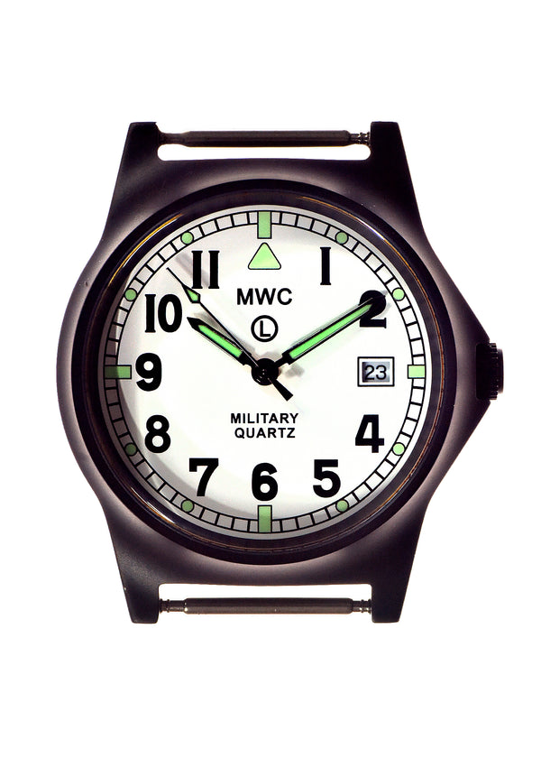 MWC G10LM European Pattern Military Watch With White Dial in Covert Non Reflective Black PVD Steel (Date Version)