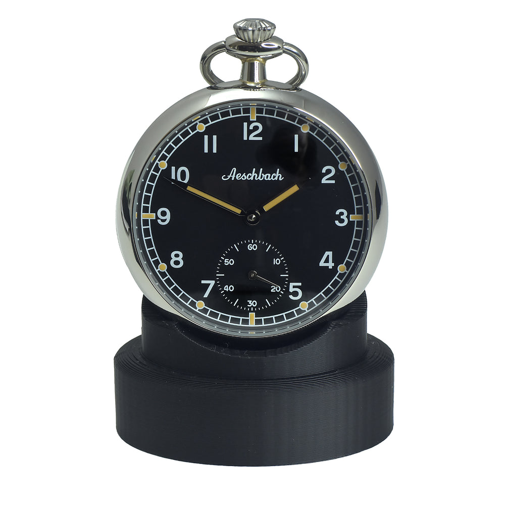 Pocket Watch Stand in Black - Ideal to Display a Pocket Watch When it's not in Use on a Desk, Table or Cabinet