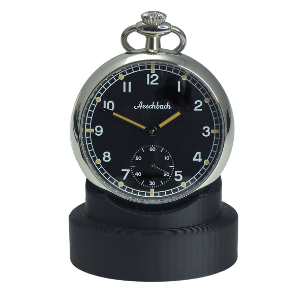 Pocket Watch Stand in Black - Ideal to Display a Pocket Watch When it's not in Use on a Desk, Table or Cabinet