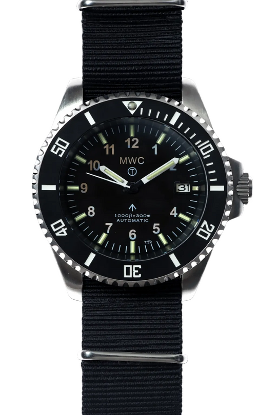 MWC 24 Jewel 300m Automatic Military Divers Watch with Tritium GTLS Illumination and Sapphire Crystal