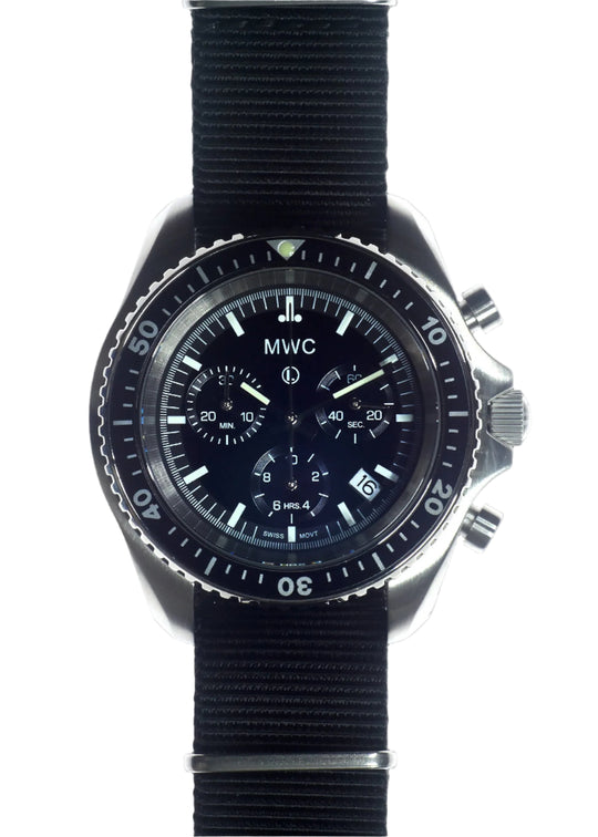 MWC NATO Pattern Stainless Steel Military Pilots Chronograph with Sapphire Crystal