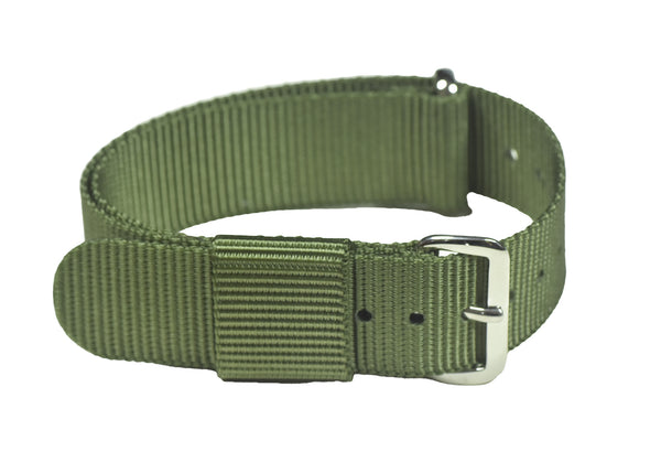 18mm US Pattern Olive Green Military Watch Strap