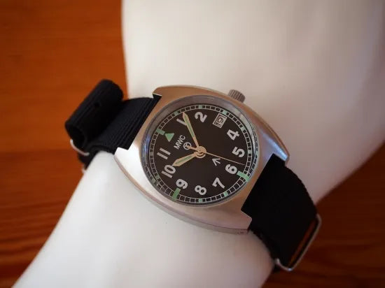 MWC W10 1970's Pattern 24 Jewel Automatic Military Watch with 100m Water Resistance - Ex Display Watch from the IWA Show Half Price