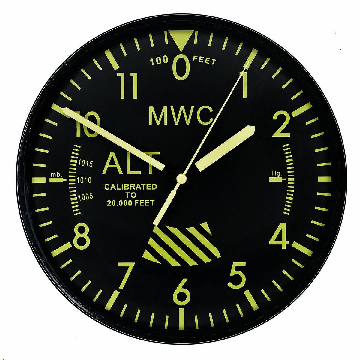 MWC Limited Edition Altimeter Wall Clock with High Visibility Dial ...