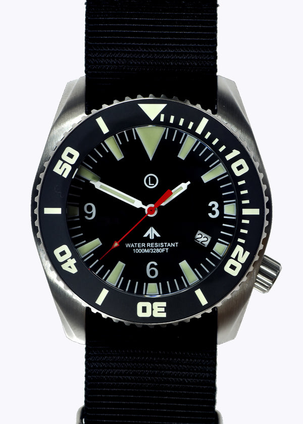 MWC "Depthmaster" 100atm / 3,280ft / 1000m Water Resistant Military Divers Watch in Stainless Steel Case with Helium Valve (Quartz)