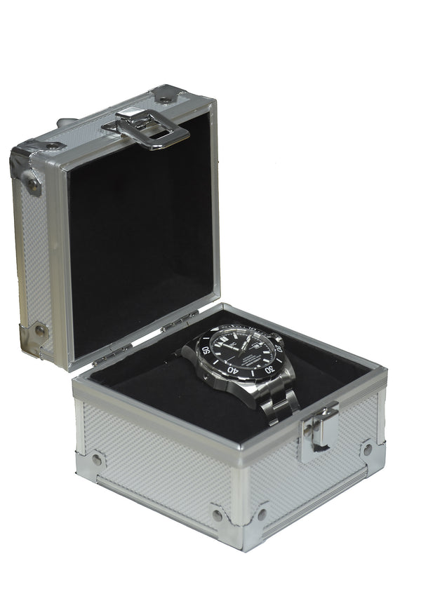 MWC 100atm / 3,280ft / 1000m Water Resistant Divers Watch in Stainless Steel Case with Helium Valve on a Matching Bracelet / 100% Swiss Made with a Sellita SW200 26 Jewel Automatic Movement