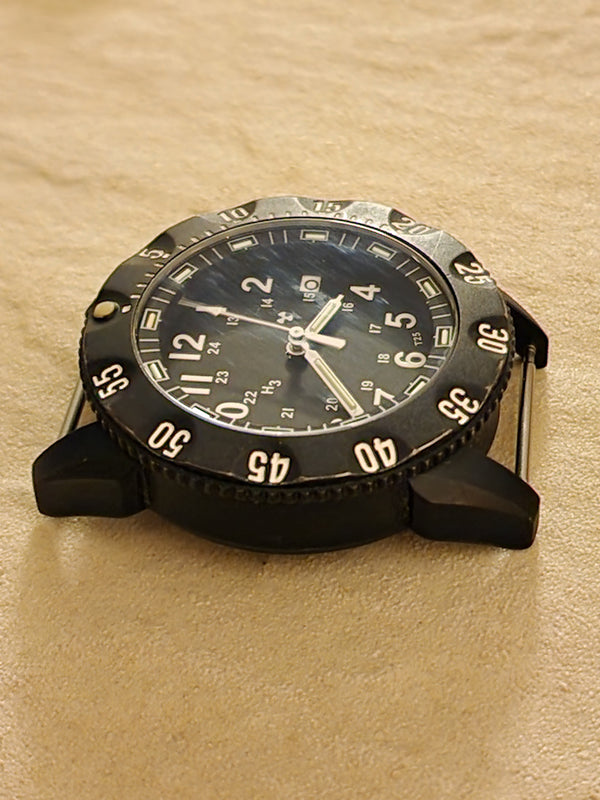 MWC P656 Titanium Tactical Series Watch with GTLS Tritium, 24 Jewel Automatic Movement and Sapphire Crystal (Date Version) - Running Fine but Needs Adjustment to Hand Setting