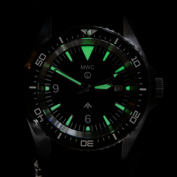 MWC Military Divers Watch in Stainless Steel Case with Sapphire Crystal, Ceramic Bezel and Spring Strap Bars (Quartz)