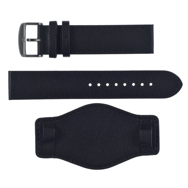 18mmmm Black Leather German "Luftwaffe" Bund Military Watch Strap