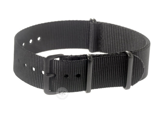 24mm Black PVD NATO Military Watch Strap