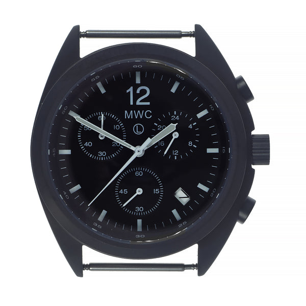 MWC Mechanical/Quartz Hybrid NATO Pattern Military Pilots Chronograph in Non Reflective Black PVD Finish - - Ex Display Watch From the Singapore Air Show at Changi Exhibition Centre