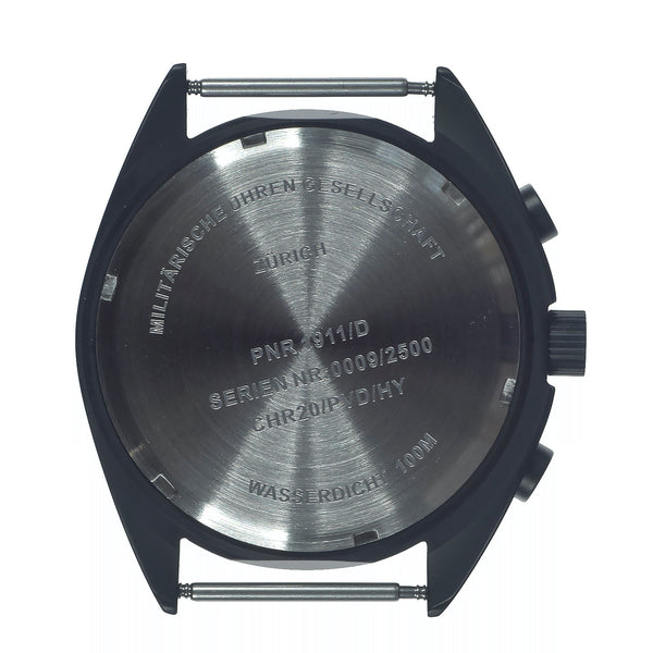 MWC Mechanical/Quartz Hybrid NATO Pattern Military Pilots Chronograph in Non Reflective Black PVD Finish - - Ex Display Watch From the Singapore Air Show at Changi Exhibition Centre