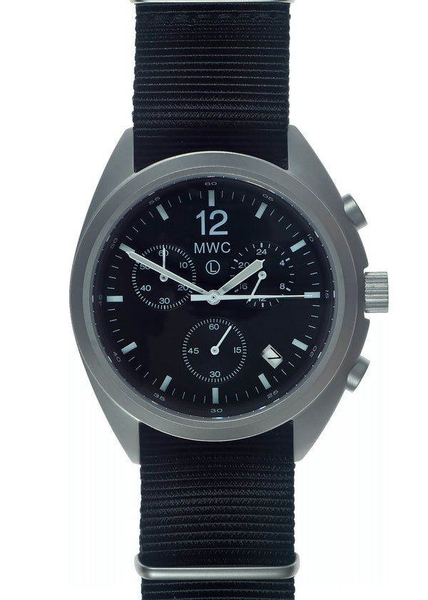MWC NATO Pattern Stainless Steel Hybrid Military Pilots Chronograph with Sapphire Crystal - Running Fine but Needs Adjustment to the Crown
